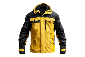 Yellow and black wing prof Jacket isolated on transparent background