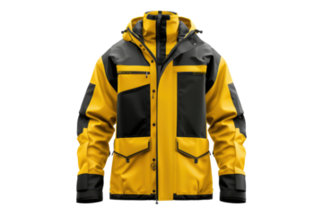 Yellow and black wing prof Jacket isolated on transparent background