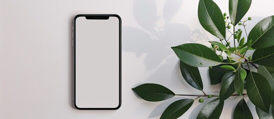 Creating a text on a smartphone with a copy space image.