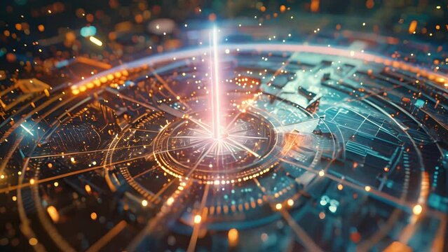 An image of a compass needle being influenced by a quantum computer symbolizing the paradigm shift and limitless possibilities of 6G quantum computing.