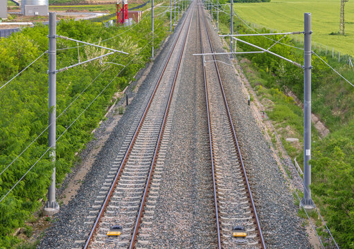 Double Tracks Straight Railway for High Speed Trains
