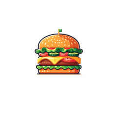 Buger line icon with Salad, solid vector sign, linear and filled outline logo design illustration