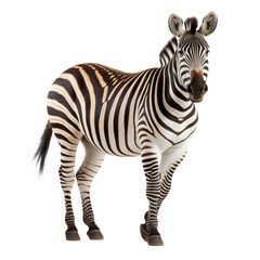 zebra standing isolated on white