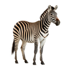 zebra standing isolated on white