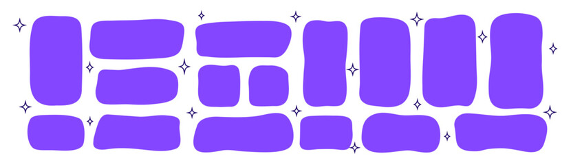 Big set of frames for text . Doodle. Hand drawn style.  Minimalist trendy modern. Сollection Template torn paper conversation. Social media speech bubble. Textbox. Shapes and figures. Parentheses