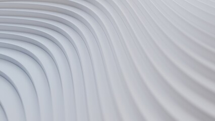 Bright white grey waves abstract motion background. 3d animation