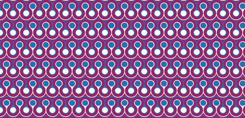 Decorative blue circle with pink background seamless pattern jpg.