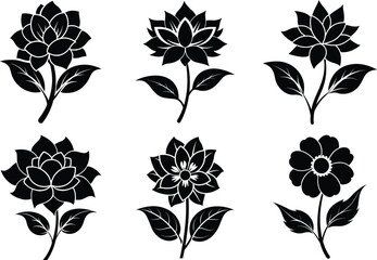 Obraz premium Flower vector silhouette