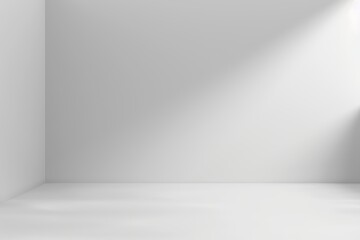 A white gradient background with a product display. The backdrop is either an empty studio with floor or a white backdrop with a product display.