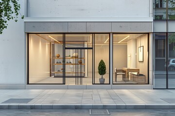 Creating a branding mockup for a store window.