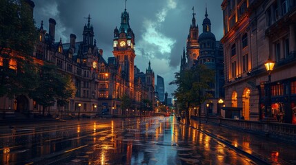 Fototapeta premium Manchester Town Hall, Manchester, England, UK 