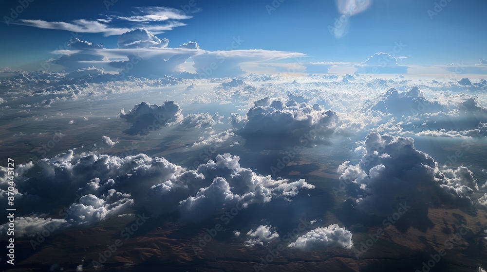 Poster clouds bring relief from the heat, casting cool shadows upon the sun-drenched earth.