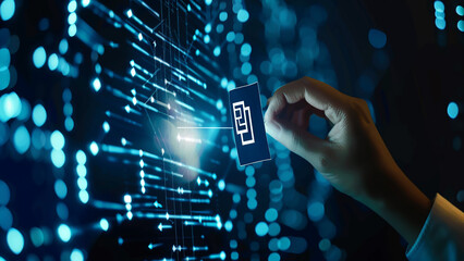 Businessman use laptop with advertising on website,Digital marketing concept,Advertising, Digital marketing commerce online sale concept, online purchase, online sale abs concept, generative ai