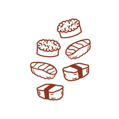 Sushi Line Art Illustrations Delicate Designs for Culinary Art Lovers