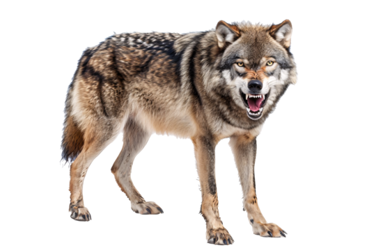 a wolf with its mouth open