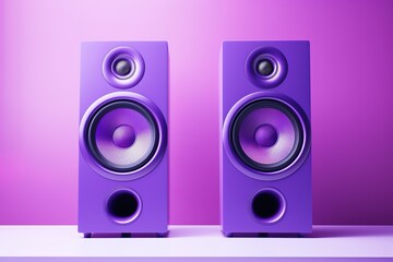 Modern powerful audio speaker isolated on white
