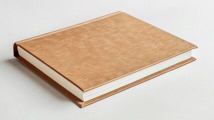 Fototapeta premium A blank brown kraft paper book cover with white stripe
