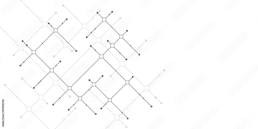 Poster Abstract vector texture with dots and lines. Network technology and Connection concept. 