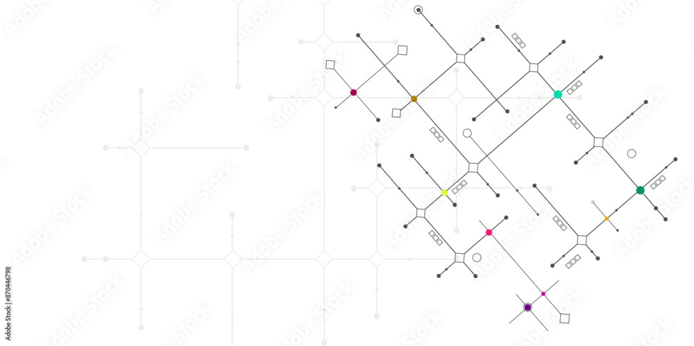 Poster Abstract vector texture with dots and lines. Network technology and Connection concept. 