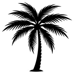 Coconut tree icon silhouette vector art illustration