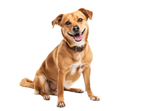 a dog sitting on the floor