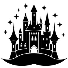 Obraz premium Fairytale Castle silhouette vector illustration
