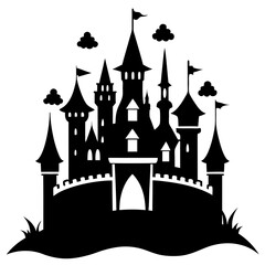 Fairytale Castle silhouette vector illustration