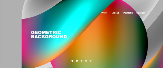 Fototapeta premium Bright multicolored geometric abstract shapes. Minimal trendy simplicity concept. Modern overlapping forms