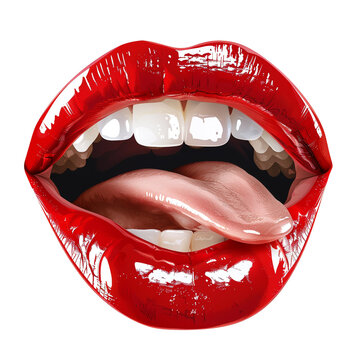 recommend clip art: Female lips with red lipstick clip art