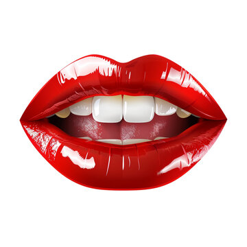 recommend clip art: Female lips with red lipstick clip art