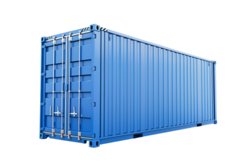 a blue container with a white background