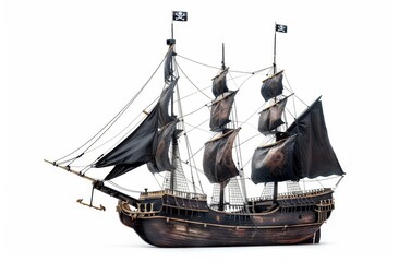 An amazing black sailboat watercraft.