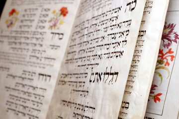 Old illuminated Haggadah (Presburg 1773). A Jewish text that sets forth the order of the Passover Seder. Switzerland.