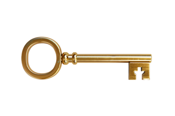 a gold key with a keyhole