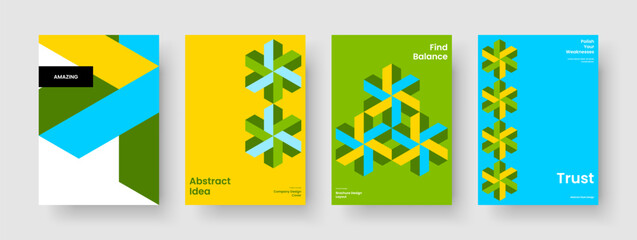 Obraz premium Modern Business Presentation Layout. Geometric Report Template. Isolated Brochure Design. Background. Flyer. Book Cover. Banner. Poster. Leaflet. Journal. Catalog. Portfolio. Newsletter