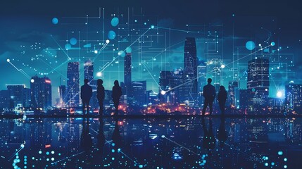 Fototapeta premium 5G Wireless Network: Enhancing Cloud Computing and Global Connectivity