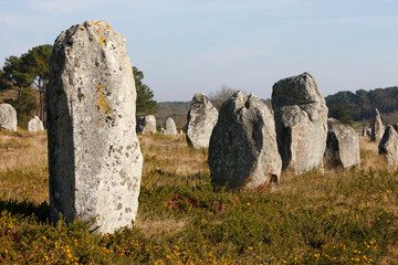 Alignment of MŽnec in Carnac. Gallic menhirs. France.