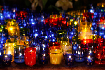 Candles. Feast of the Immaculate Conception. Saint-Jean Cathedral. France.