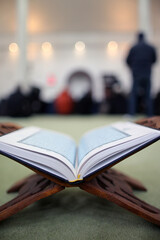 Open Quran in a mosque. Islam.  France.