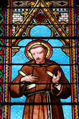 Fototapeta premium Saint-Antoine-l'Abbaye church. Saint Francis of Assisi. France.