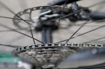 Racing bike.  Derailleur gear. Close-up.  France. France.