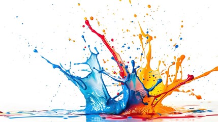 Naklejka premium Creative and futuristic colorful paint splash isolated on white background
