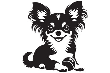 Obraz premium A cute Chihuahua, silhouette vector design
