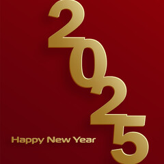 Happy New Year 2025, festive pattern on color background