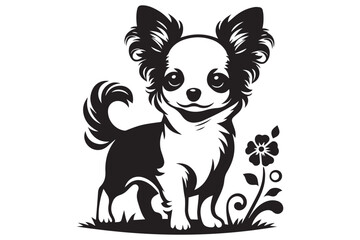 A cute Chihuahua, silhouette vector design