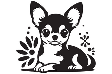 A cute Chihuahua, silhouette vector design