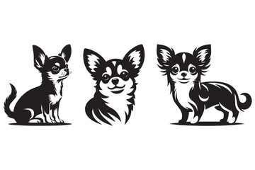 A cute Chihuahua, silhouette vector design