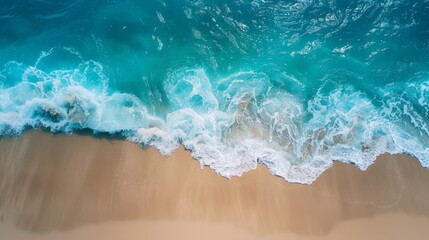 Fototapeta premium Summer blue nature at the beach with water and sea. Travel ocean landscape