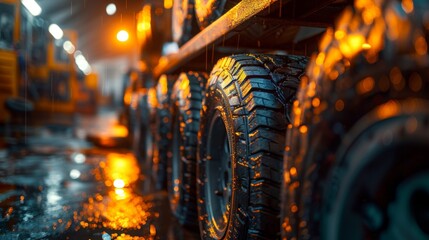 Wet Industrial Tires in Warehouse Generative AI