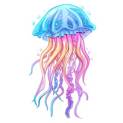 Jellyfish Streetwear fashion cartoon isolated whitebackground